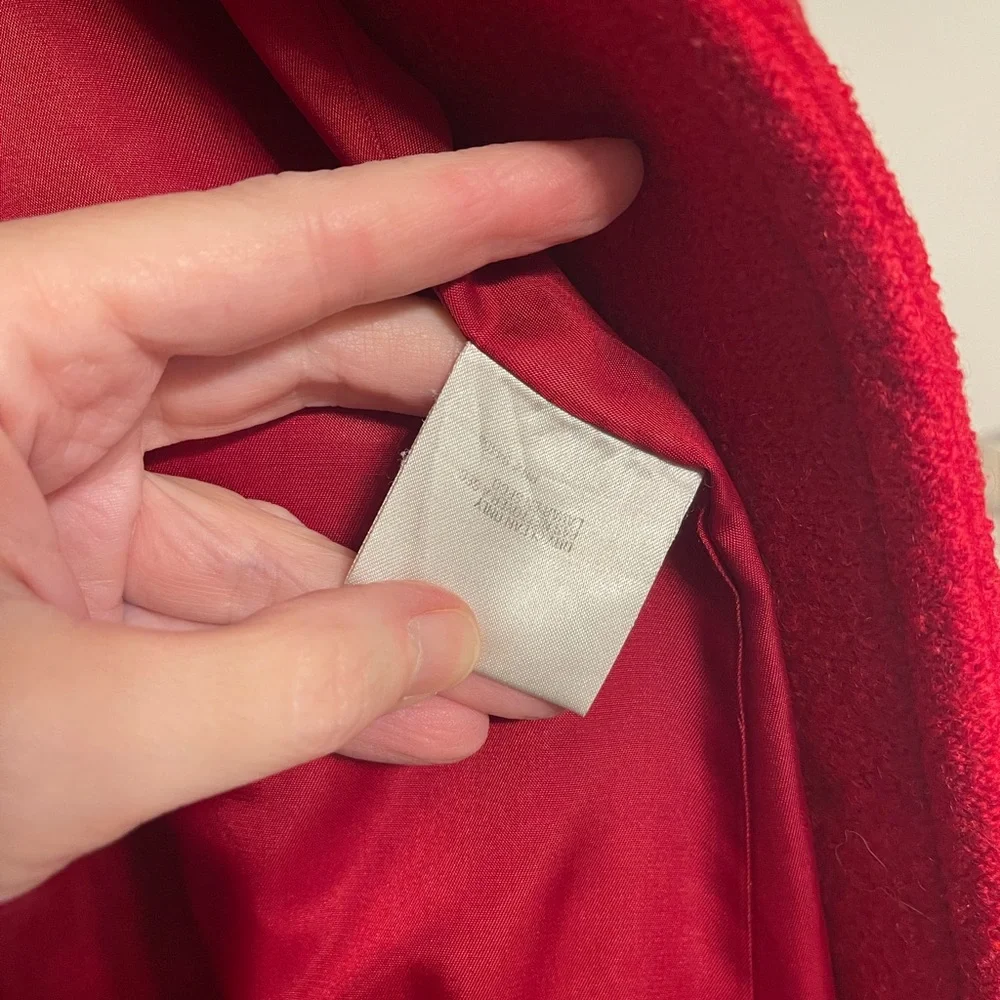 Red Wool Liz Claiborne Coat - Picture 8 of 9